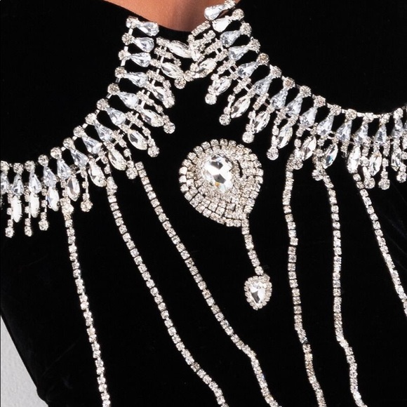 Velvet Rhinestone Corset Top - Picture 5 of 5